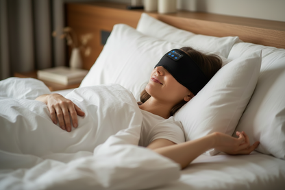 Headband Over Eyes - Enjoying Buttons Visible